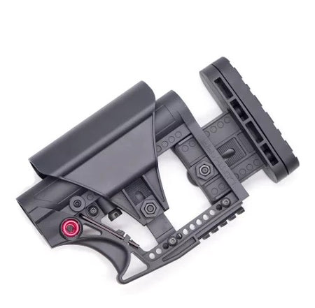 Black Tactical BD556 Butt Stock with adjustable cheek and butt plates perfect for M4/AR-15 platform AEG gel blasters