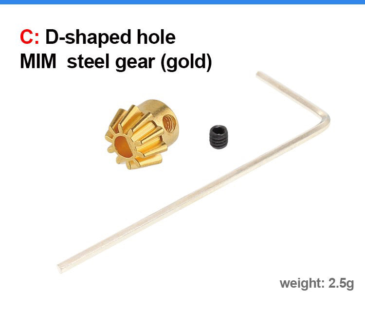 D-Shaped Hole MIM Steel Pinion Gold
