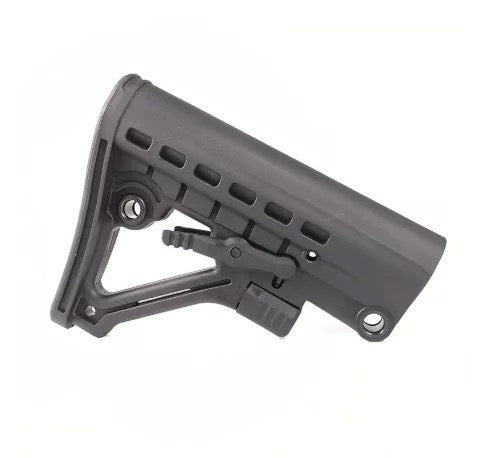 Black M16 MOE Butt Stock perfect for CQB builds perfect for M4/AR-15 platform AEG gel blasters.