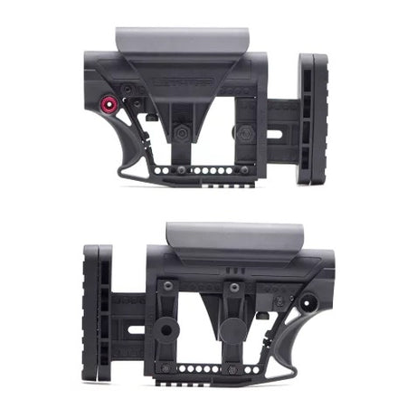 Black Tactical BD556 Butt Stock with adjustable cheek and butt plates perfect for M4/AR-15 platform AEG gel blasters