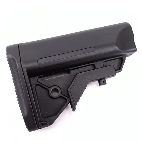Black AM Nylon Butt Stock perfect for CQB builds perfect for M4/AR-15 platform AEG gel blasters.