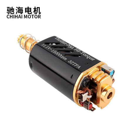 the best CHIHAI M180 THRILLER N52 32TPA 15k HIGH TORQUE 480 long gel ball gun rifle blaster motor that works great with M180 springs.